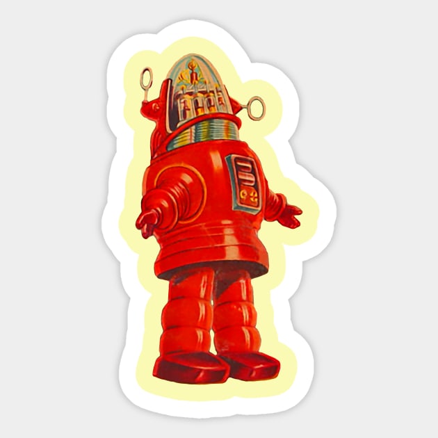 Red Robot Sticker by DavidLoblaw